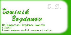 dominik bogdanov business card